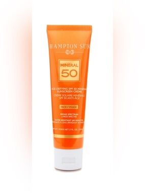 HAMPTON SUN Age Defying SPF 50 Mineral SUNSCREEN Creme for FACE 1.7OZ New Sealed